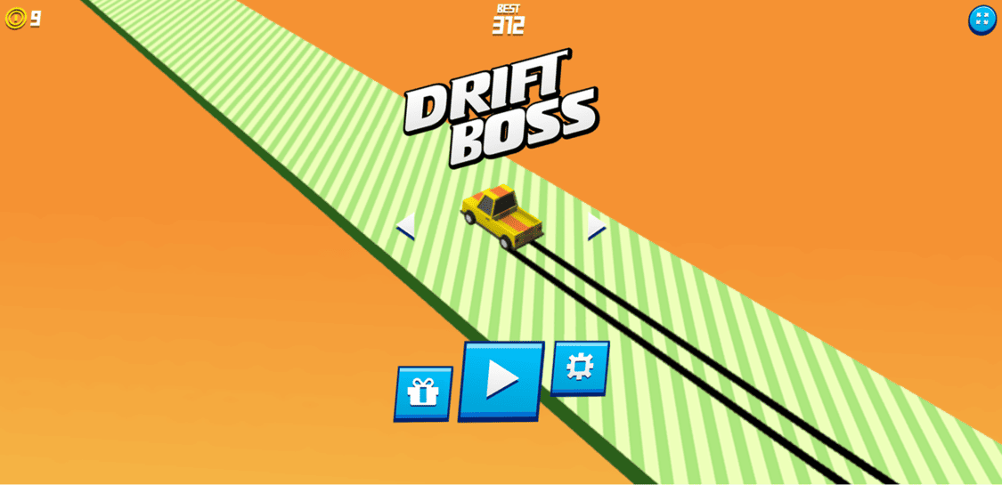 Drift Boss Game Welcome Screen